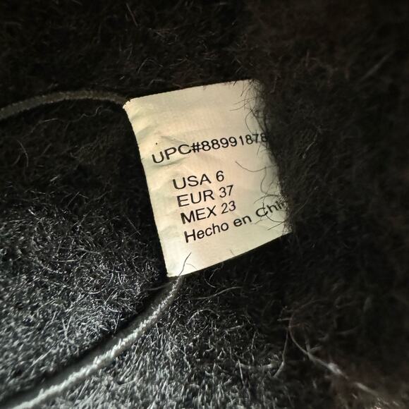 NWOB Pawz by Bearpaw MacKenzie Suede scuff slipper black size womens 6 fur lined - Picture 7 of 7